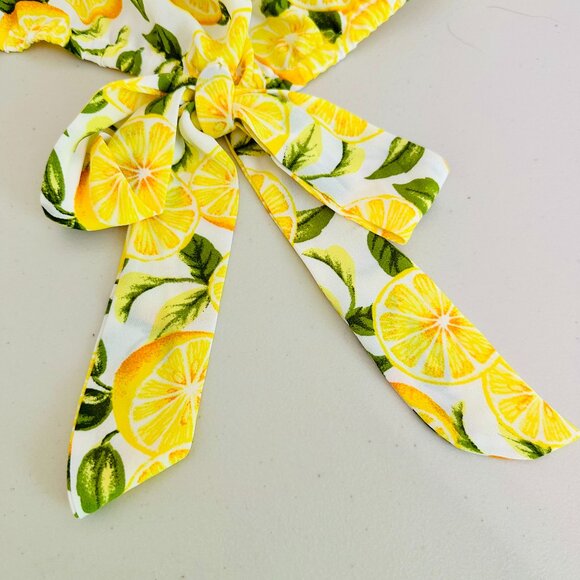 CECE BOHO LEMON SANTORINI VIBE YELLOW PHEASANT SHEER TIERED SLEEVE BLOUSE - Picture 4 of 8